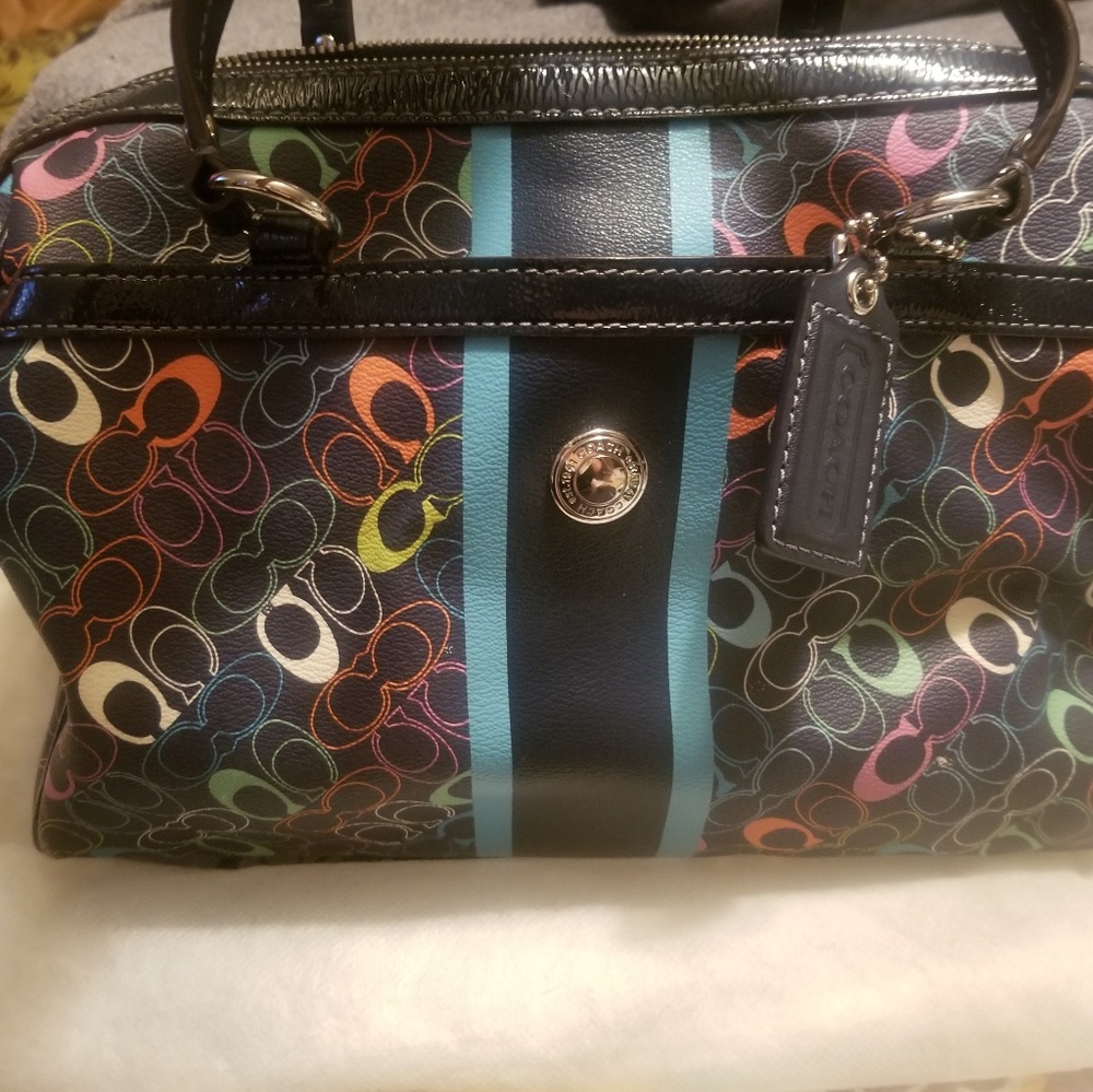 Coach multi-colored Signature"C" handbag